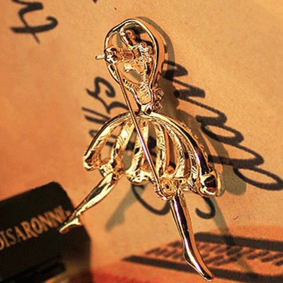 Brooch Ballet Girl Woman Rhinestone Sparkle Gemstone Dance Pins - Picture 4 of 5